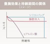 豊胸術ごとの持続期間を比較