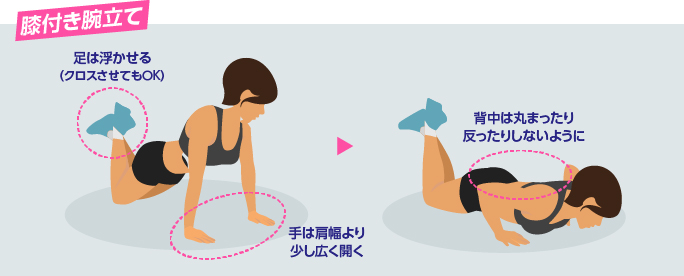 膝付き腕立て