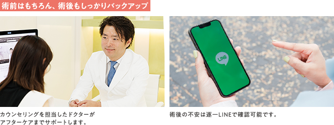 ザクリニック大阪院長の安部医師のカウンセリング風景とLINEでの術後サポート