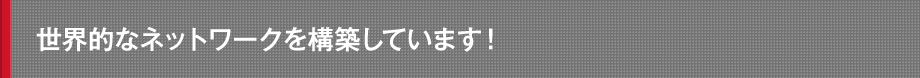 世界的なネットワークを構築しています！