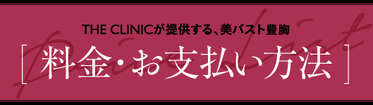 THE CLINICが提供する、美バスト豊胸 [ 料金・お支払い方法 ]