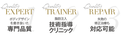 ボディデザインを磨き抜いた専門品質｜脂肪注入技術指導クリニック｜失敗の修正治療も対応可能