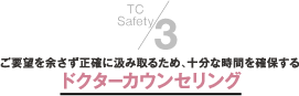 3.ご要望を余さず正確に汲み取るため十分な時間を確保するドクターカウンセリング