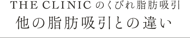 THE CLINIC のくびれ脂肪吸引 他の脂肪吸引との違い