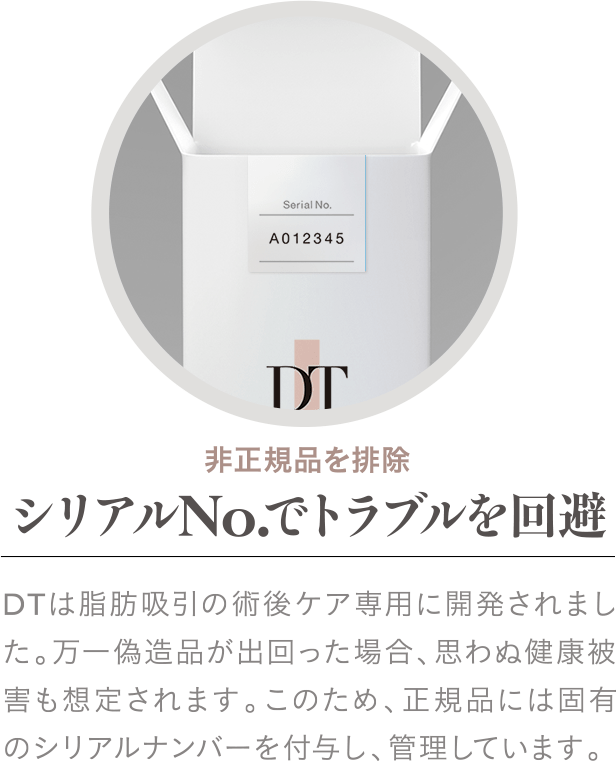 非正規品を排除シリアルNo.でトラブルを回避