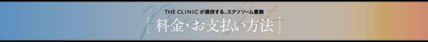 THE CLINICが提供する、お悩み別 豊胸 [ 料金・お支払い方法 ]