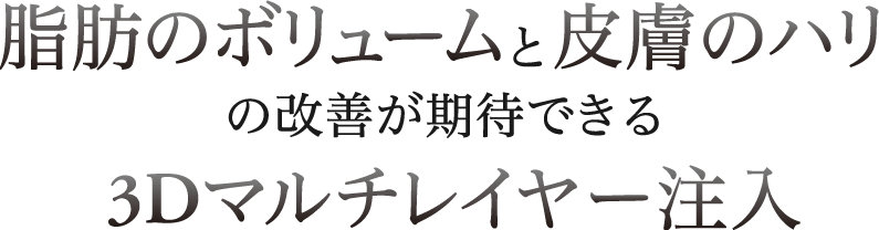脂肪のボリュームと皮膚のハリの改善が期待できる3Dマルチレイヤー注入