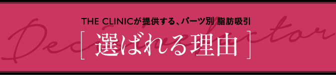 THE CLINICが提供する、パーツ別 脂肪吸引 [ 選ばれる理由 ]