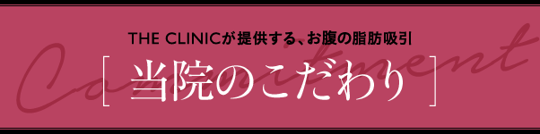  THE CLINICが提供する、お腹の脂肪吸引 [ 当院のこだわり ]