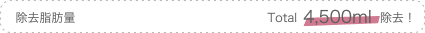 除去脂肪量: Total 4,500ml 除去!
