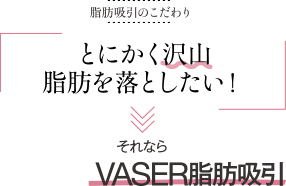 とにかく沢山脂肪を落としたい! | それならベイザー脂肪吸引