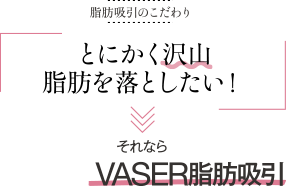 とにかく沢山脂肪を落としたい! | それならベイザー脂肪吸引