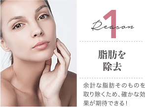 Reason 1 脂肪を除去 / 余計な脂肪そのものを取り除くため、確かな効果が期待できる!