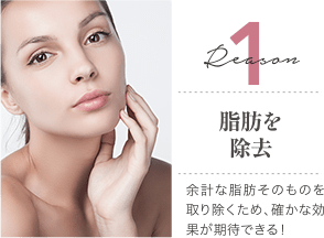 Reason 1 脂肪を除去 / 余計な脂肪そのものを取り除くため、確かな効果が期待できる！