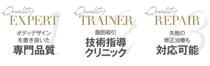 ボディデザインを磨き抜いた 専門品質 | 脂肪吸引 技術指導クリニック | 失敗の修正治療も 対応可能