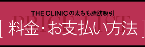 THE CLINICが提供する、太ももの脂肪吸引 [ 料金・お支払い方法 ]