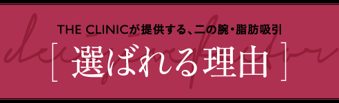 THE CLINICが提供する、二の腕・脂肪吸引 [ 選ばれる理由 ]