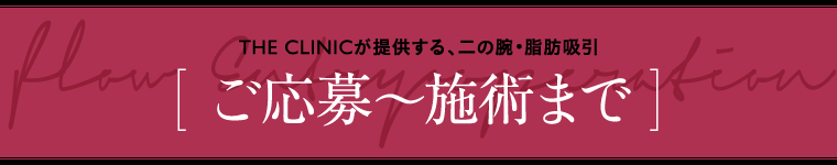 THE CLINIC が提供する、二の腕・脂肪吸引 [ ご応募〜施術まで ]