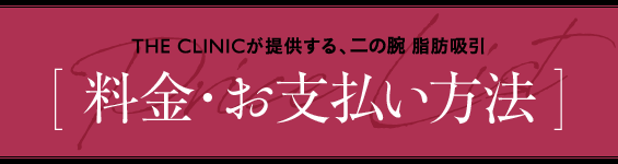 THE CLINICが提供する、二の腕の脂肪吸引 [ 料金・お支払い方法 ]