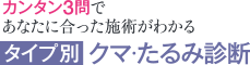 カンタン3問であなたに合った施術がわかる|タイプ別クマたるみ診断