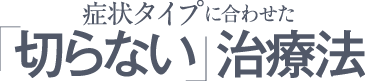 症状タイプに合わせた「切らない」治療法