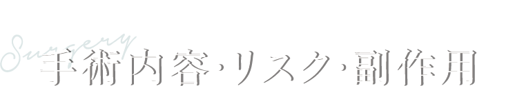 手術内容・リスク・副作用