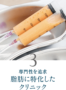 3. 専門性を追求 脂肪に特化したクリニック