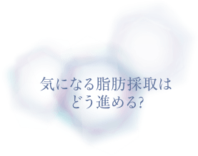 気になる脂肪採取はどう進める?