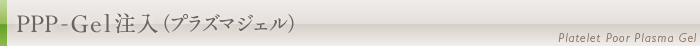 PPP-Gel注入(プラズマジェル)について