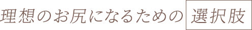 理想のお尻になるための選択肢