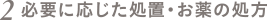 2.必要に応じた処置・お薬の処方