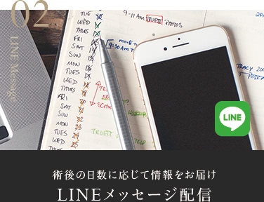 2 術後の日数に応じて情報をお届け LINE メッセージ配信