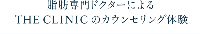 脂肪専門ドクターによるTHE CLINIC のカウンセリング体験