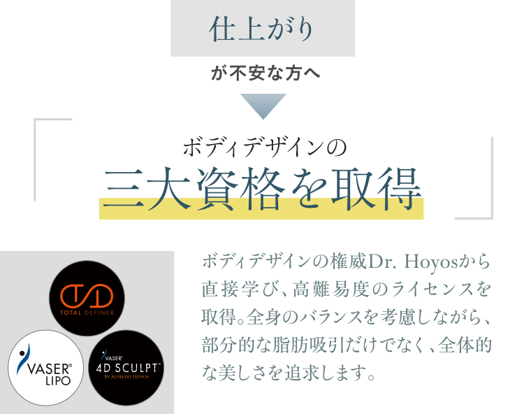 仕上がりが不安な方へ｜ボディデザインの三大資格を取得