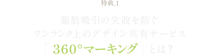 特典１脂肪吸引の失敗を防ぐワンランク上のデザイン共有サービス「360°マーキング」とは？